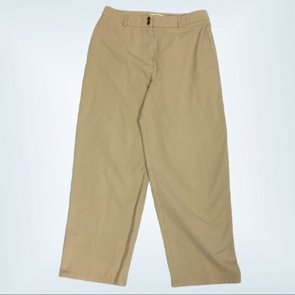 Talbots Petites Pants Womens 12 Beige Stretch Dress Pants High Waisted - Picture 1 of 13